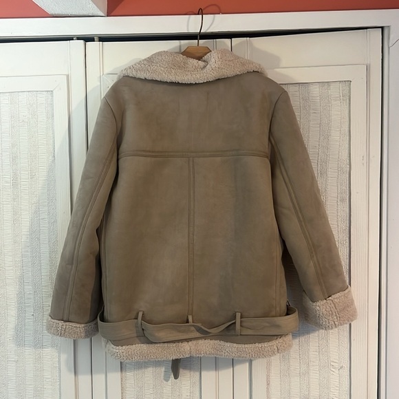 Zara Moto Sherpa Jacket sz M - Picture 6 of 6